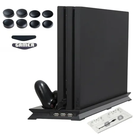 Playstation 4 Pro - support vertical - ventilateur de refroidissement - borne de recharge - USB Hub