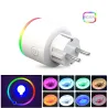 Wifi-liitin, jossa on virtanäyttö - 16A EU RGB - langaton älykäs pistorasia Google Home Alexan ääniohjauksella