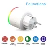 Wifi plug med strömmätare - 16A EU RGB - trådlös smart socket med röststyrning för Google Home Alexa