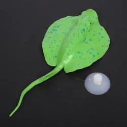 Aquarium décoration - silicone lumineux stingray avec une ventouse