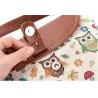 Printed Owls - crossbody shoulder small bag