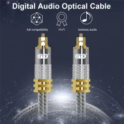 Toslink EMK - cavo audio ottico premium - connettore in oro Spdif OD8.0mm - 1m - 2m - 3m - 5m