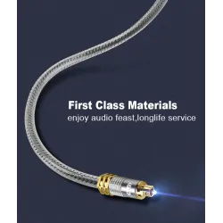 Toslink EMK - cavo audio ottico premium - connettore in oro Spdif OD8.0mm - 1m - 2m - 3m - 5m