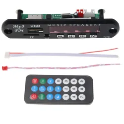 Trådlös FM-mottagare - 5V 12V-bil MP3-spelare - ljudmodulradio Wma TF USB 3,5 mm AUX-högtalare
