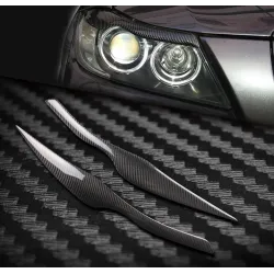 Bil strålkastare ögonbryn klistermärken för 2005 - 2011 BMW E90 E91 4DR - kolfiber