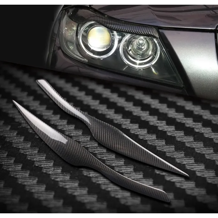PegatinasPegatinas de cejas de coche para 2005 - 2011 BMW E90 E91 4DR - fibra de carbono