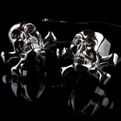 Luces de girocabeza del cráneo de Chrome - LED - luces de señal de motocicleta - indicadores para Honda Yamaha Harley Chopper...