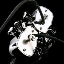 Cabeça de crânio cromado - LED - luzes de sinal de motocicleta - indicadores para Honda Yamaha Harley Chopper - 2pcs