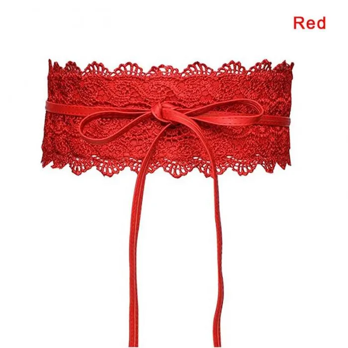 Leather & lace - elegant wide belt