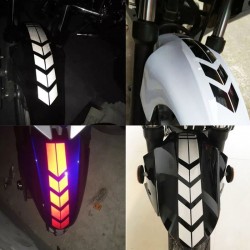 Partes de motosRueda de la motocicleta etiqueta reflectante pegatina - flecha de advertencia de seguridad - impermeable