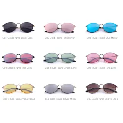 Occhiali da sole retrò oval - protezione UV - unisex