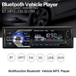 12V Bluetooth - AUX-IN MP3 FM-USB - 1Din - controle remoto - rádio de carro estéreo de áudio