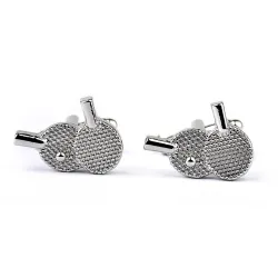 Table tennis racket - silver cufflinksCufflinks