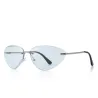 Cat eye - rimless sunglasses - UV400