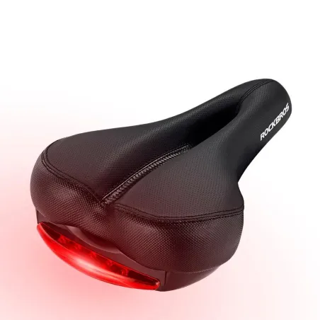 Bicycle saddle with warning light