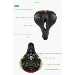 Bicycle saddle with warning light