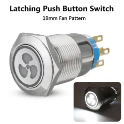 Interruptoresinterruptor de botón de presión de ventilador de 12v 19mm con LED - arranque del motor - panel de bloqueo automá...