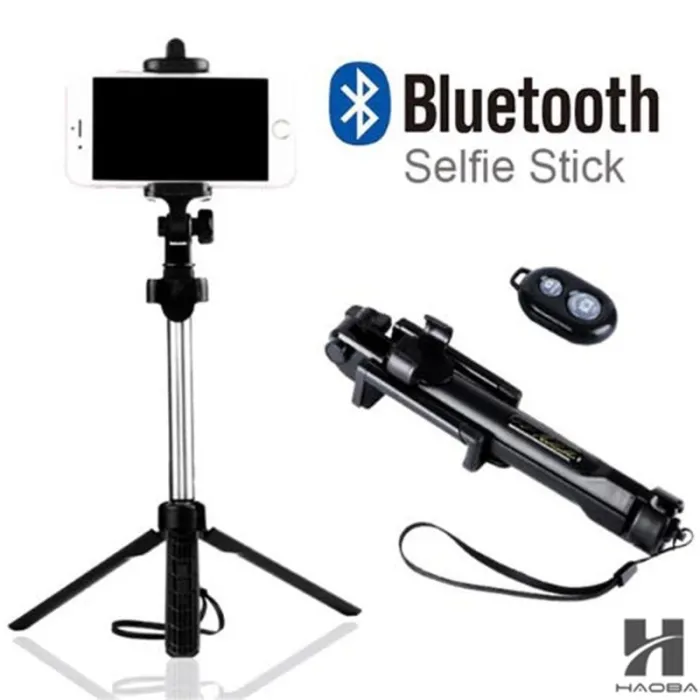 Tripod Bluetooth selfie -painiketta älypuhelimella