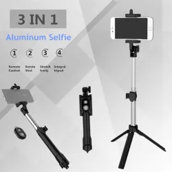 Tripod Bluetooth selfie -painiketta älypuhelimella