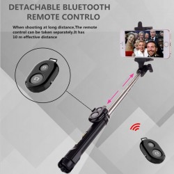 Tripod Bluetooth selfie stick med slutarknapp för smartphone