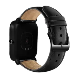 Ropa inteligenteBanda de reloj de cuero con hebilla negra para Xiaomi Huami Amazfit Bip
