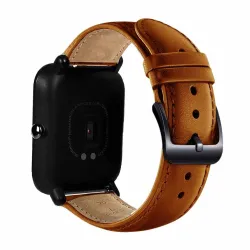 Ropa inteligenteBanda de reloj de cuero con hebilla negra para Xiaomi Huami Amazfit Bip