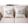 Fundas de cojinesMr. Mrs Alway Right - cotton mattress cover 44 * 44cm