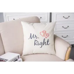 Mr & Mrs Alway Direito - tampa de almofada de algodão 44 * 44cm