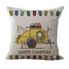 Fundas de cojinesHappy Campers - funda de cojín de lino 45 * 45cm