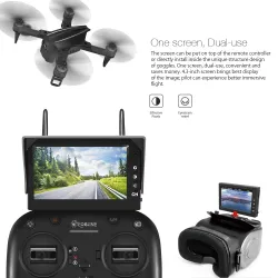 EX2mini Brushless 5,8G FPV - RC Drone Quadcopter RTF: Kameran kanssa FPV Monitor + Glasses - Mode 2 (Left Hand Throttle)