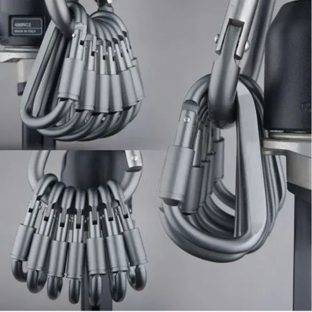 Alumiinikarabiner - D-tyypin nopea koukku 6 pc