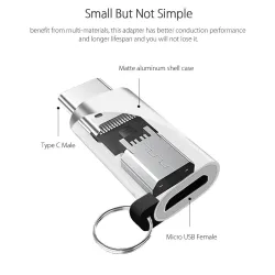 USB 3.1 Type C Adapter Cable - Micro USB Female to Type C Male