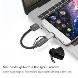 USB 3.1 Type C Adapter Cable - Micro USB Female to Type C Male