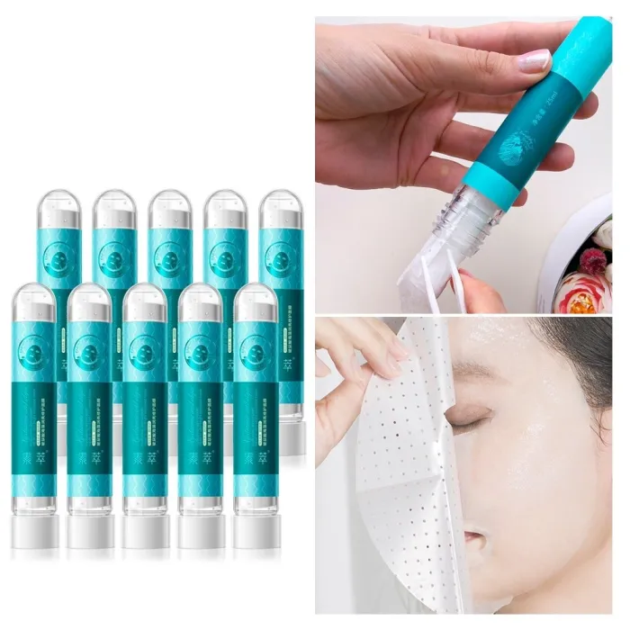 Acne behandling - blackhead remover - lysande mask med hyaluronsyra snigel essens 10 bitar