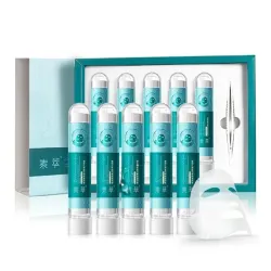 Acne behandling - blackhead remover - lysande mask med hyaluronsyra snigel essens 10 bitar