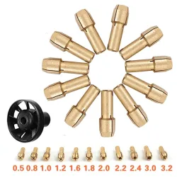 Brass Collet Chuck & M8 * 0,75 Dust Blower Dremel Rotary 12pcs