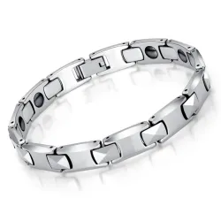 Magnetisk Tungsten stål armband högt polerat - Unisex