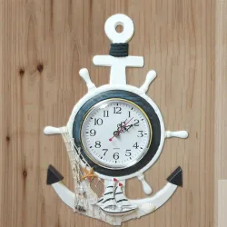 RelojesAnclaje de mar retro - Reloj de pared de madera - Estilo mediterráneo
