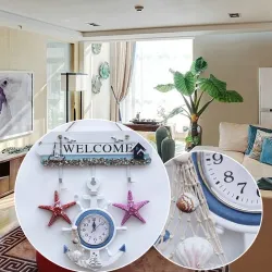 Retro Sea Anchor - Wooden Wall Clock - Mediterranean Style
