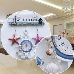 Retro Sea Anchor - Wooden Wall Clock - Medelhavsstil
