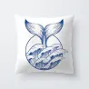 Blu e bianco modelli di mare - cuscino copertura - 45 * 45cm