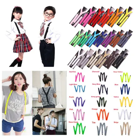 Clip-on Suspenders Näytä tarkat tiedot Elastic Y-Shape Adjustable Braces - Unisex