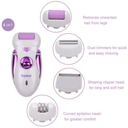 4 in 1 Rechargeable electric epilator - shaver - trimmer