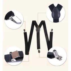 Clip-on Suspenders Elastisk Y-Shape Justerbara hängslen - Unisex