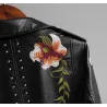 Punk style - floral embroidery - leather jacketJackets