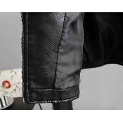 Punk style - floral embroidery - leather jacketJackets