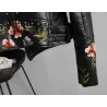 Punk style - floral embroidery - leather jacketJackets