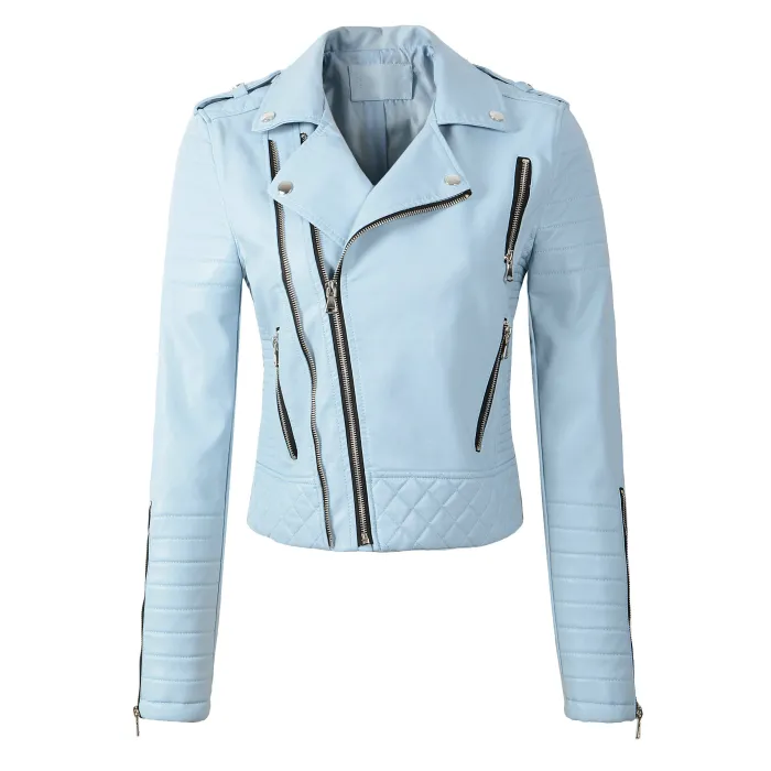 Weiche Lederjacke mit Reißverschluss