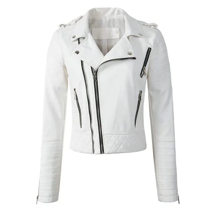 Weiche Lederjacke mit Reißverschluss