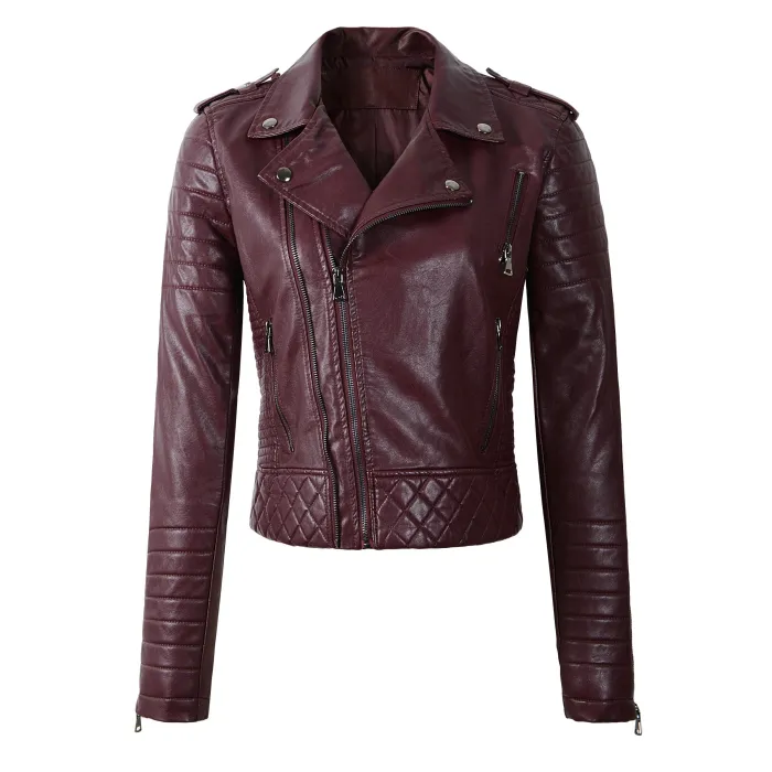 Weiche Lederjacke mit Reißverschluss